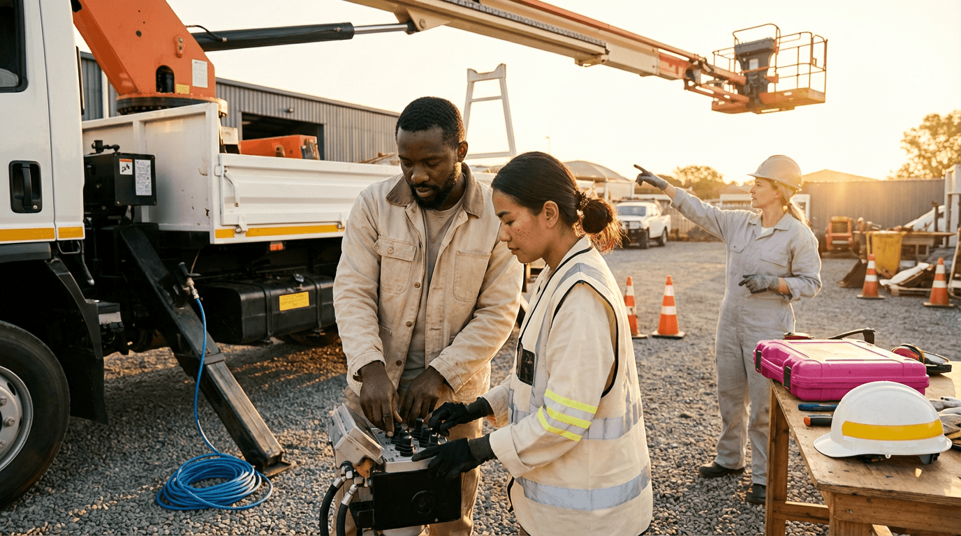 הרכבת פלטפורמת הרמה מותקנת על משאית