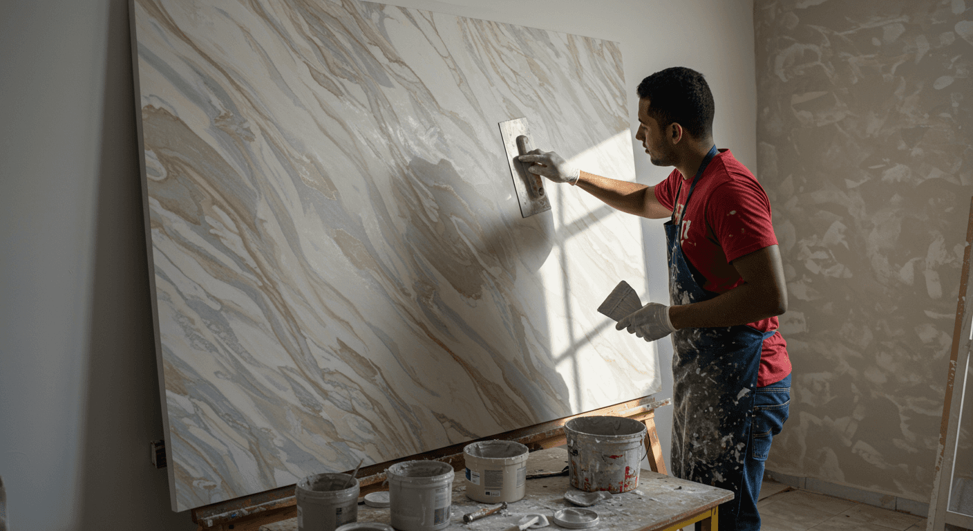 Curso de Domínio do efeito mármore em painéis decorativos