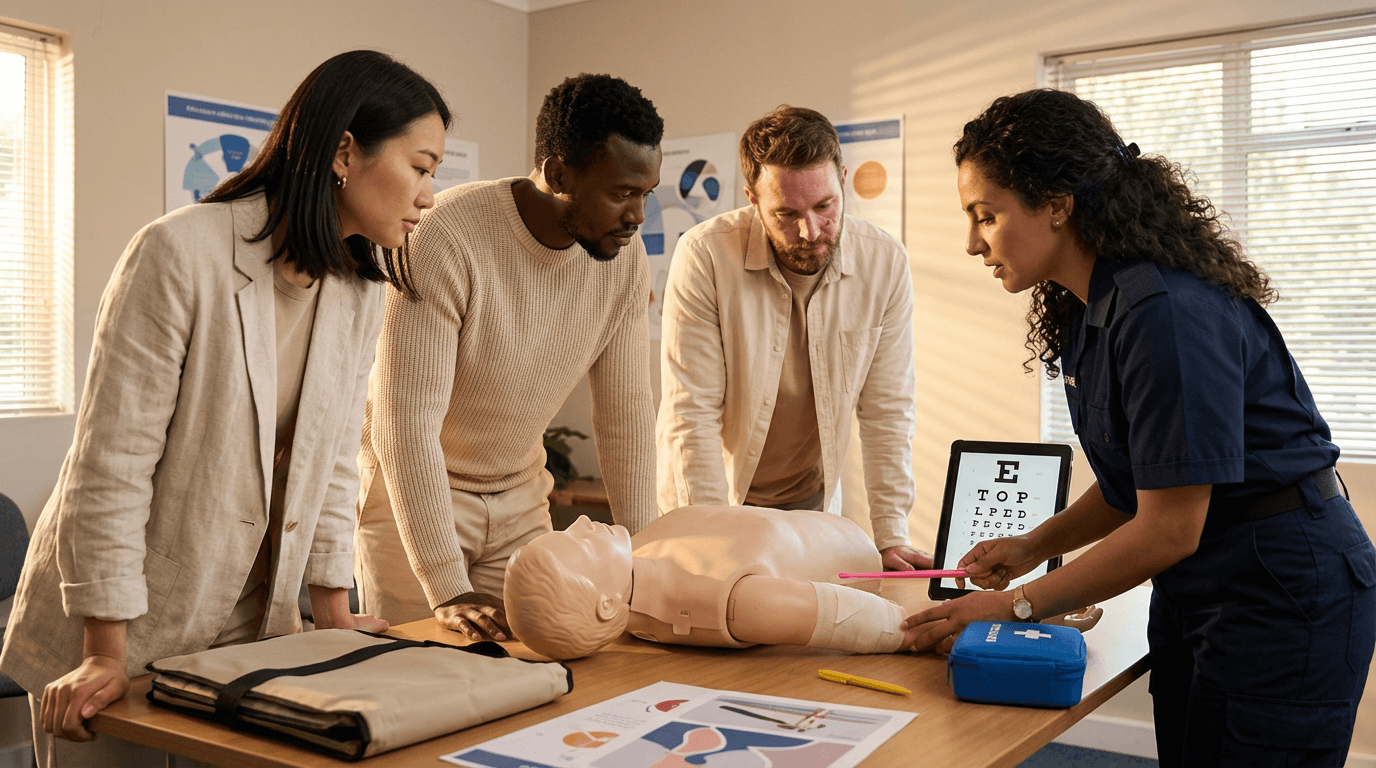 Erste-Hilfe-Kurs mit Sehtest