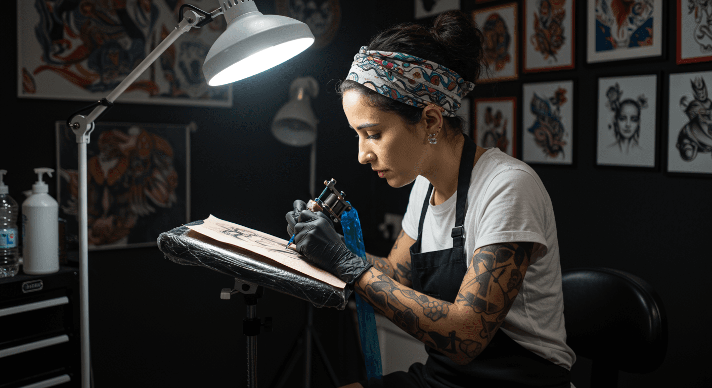 Curso de Traços Sonoros e Técnicas de Pintura Aplicadas à Tatuagem: desenvolvimento prático
