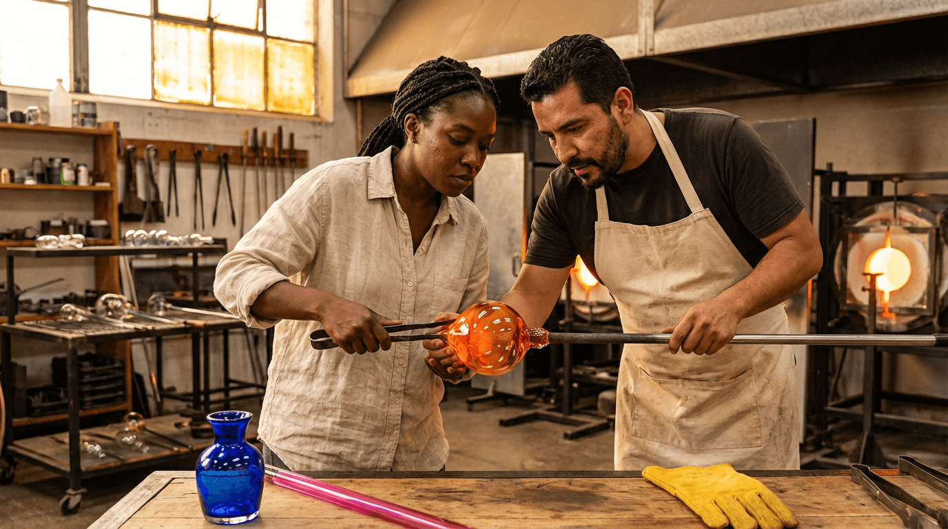 Curso de prácticas en taller de vidrio artístico