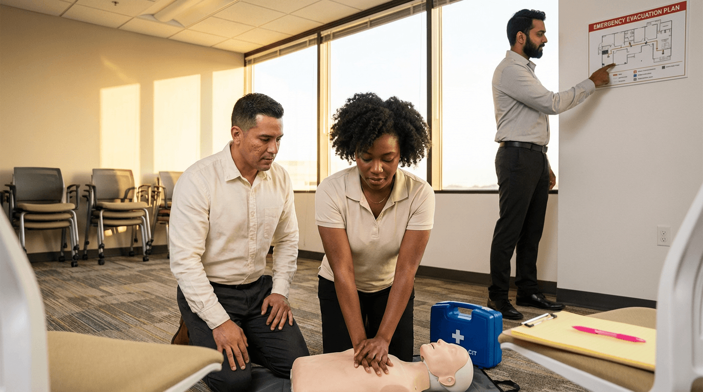 Curso de soporte vital básico y planes de evacuación en emergencias