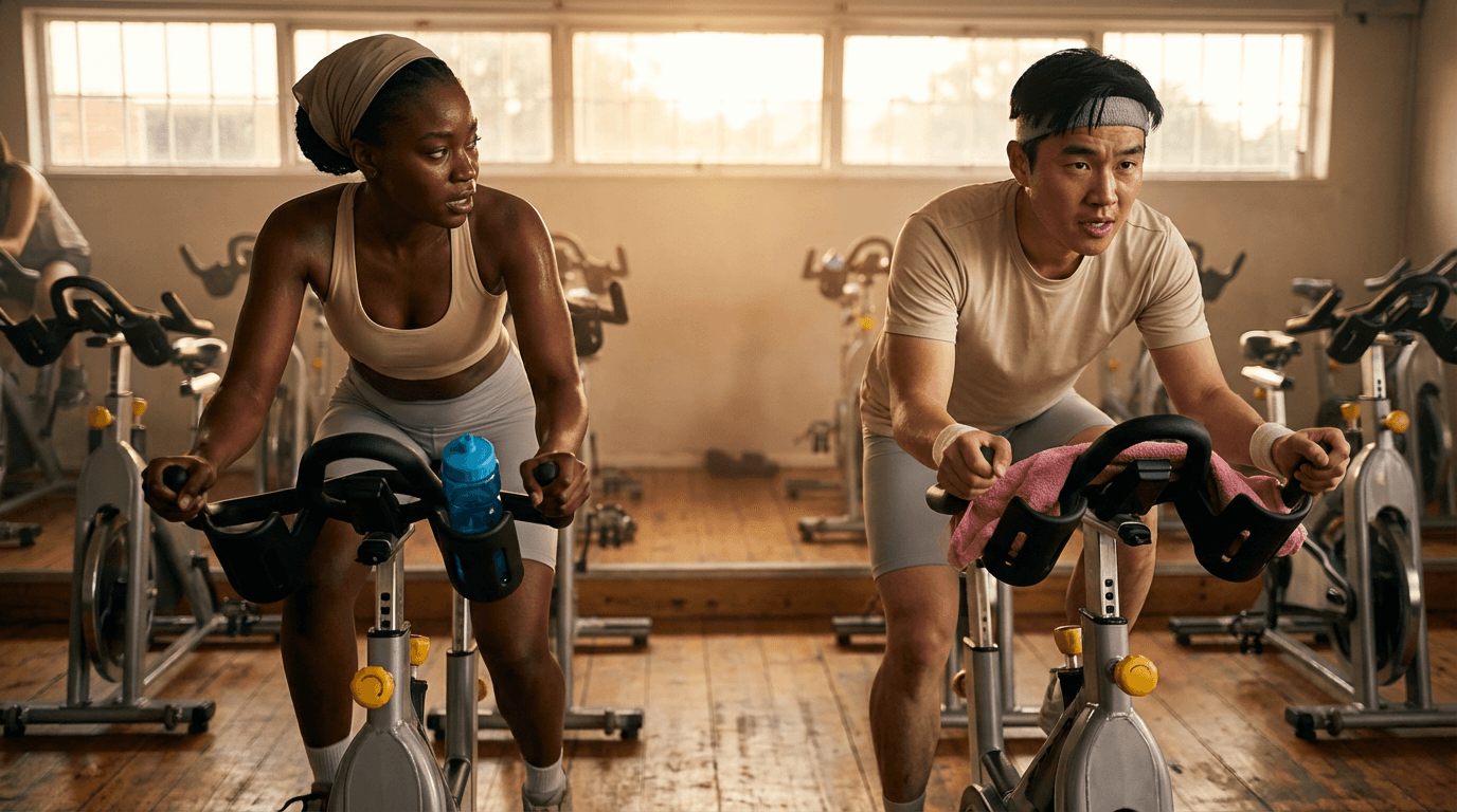 Curso de spinning (ciclismo indoor)