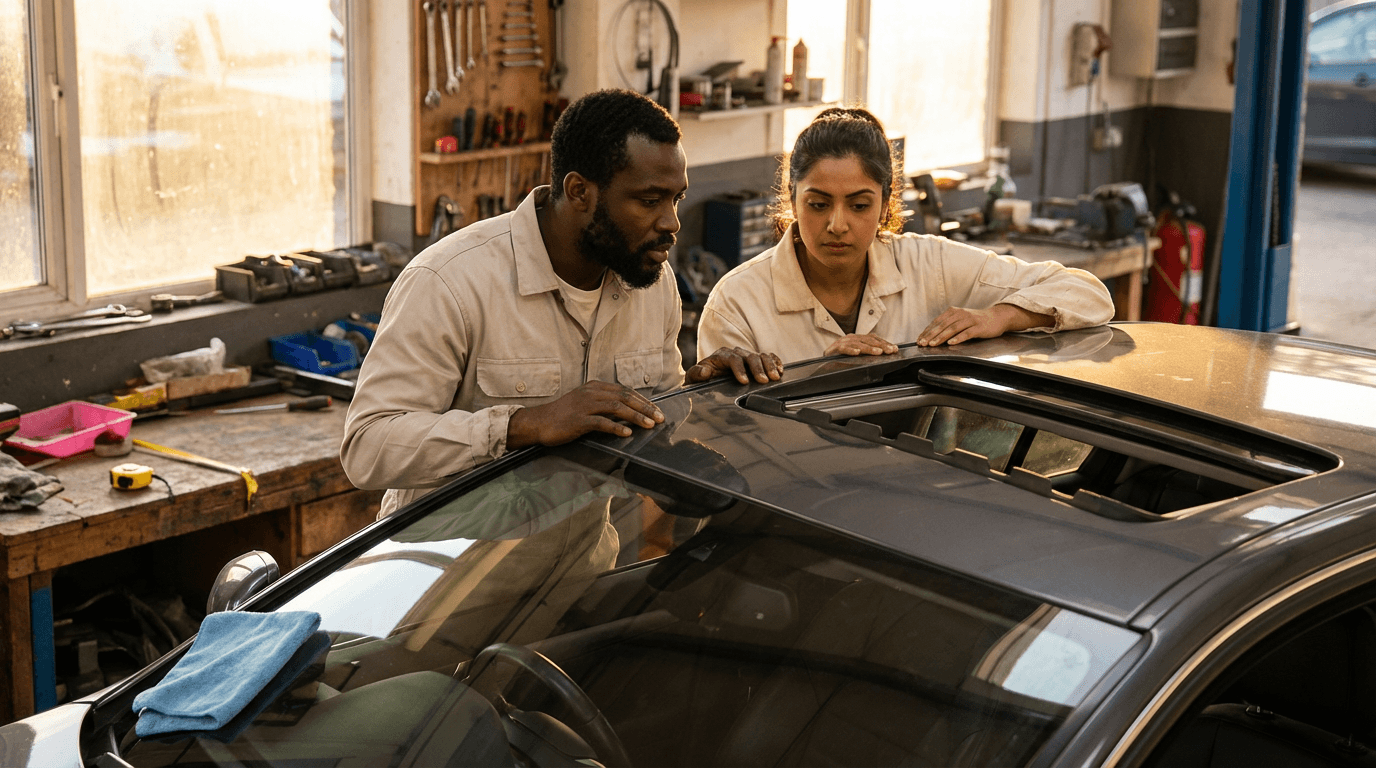 curso de mantenimiento y reparación de techo solar de automóvil