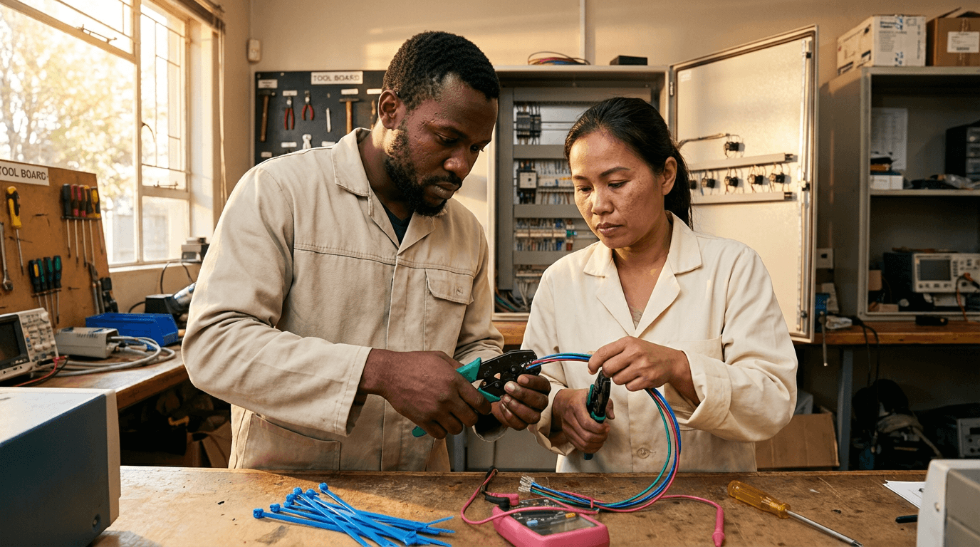 הדרכה בתיוג כבלים ותיקון רתמות כבלים