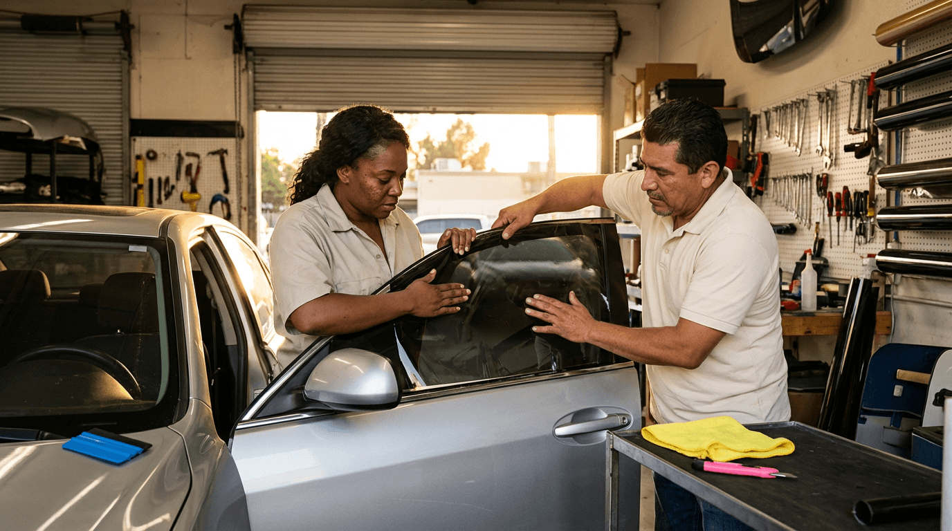 curso de instalación de láminas solares para lunas de coche