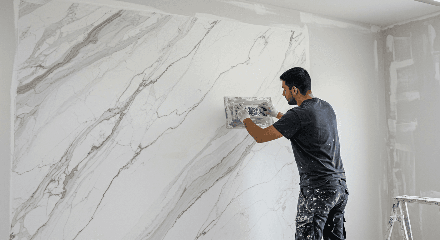 Curso de Efeito mármore: técnicas, materiais e planejamento para acabamentos realistas