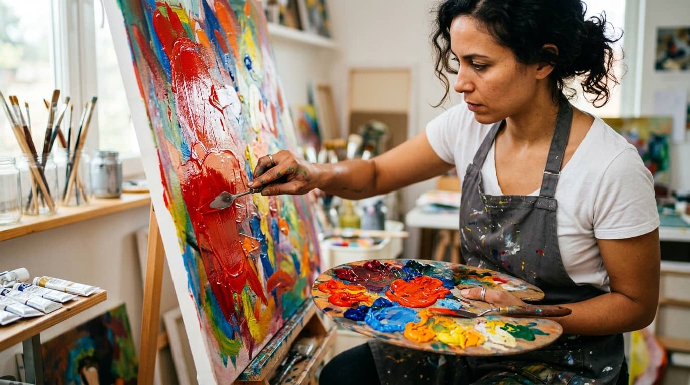 Curso de arte con acrílico
