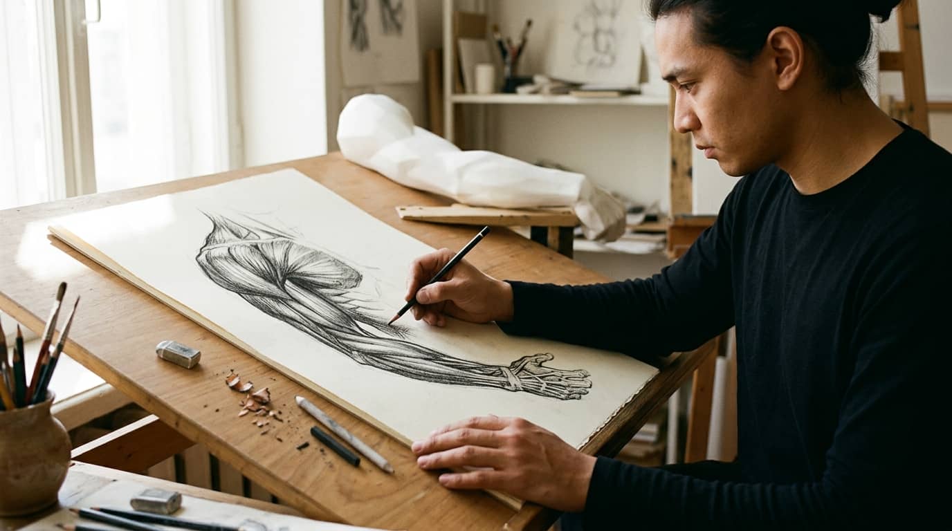 Curso de dibujo anatómico del brazo