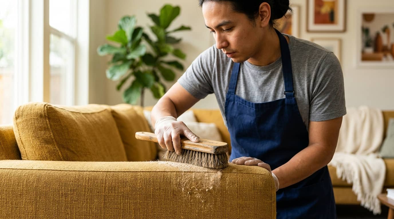 Curso de limpieza en seco de sofás