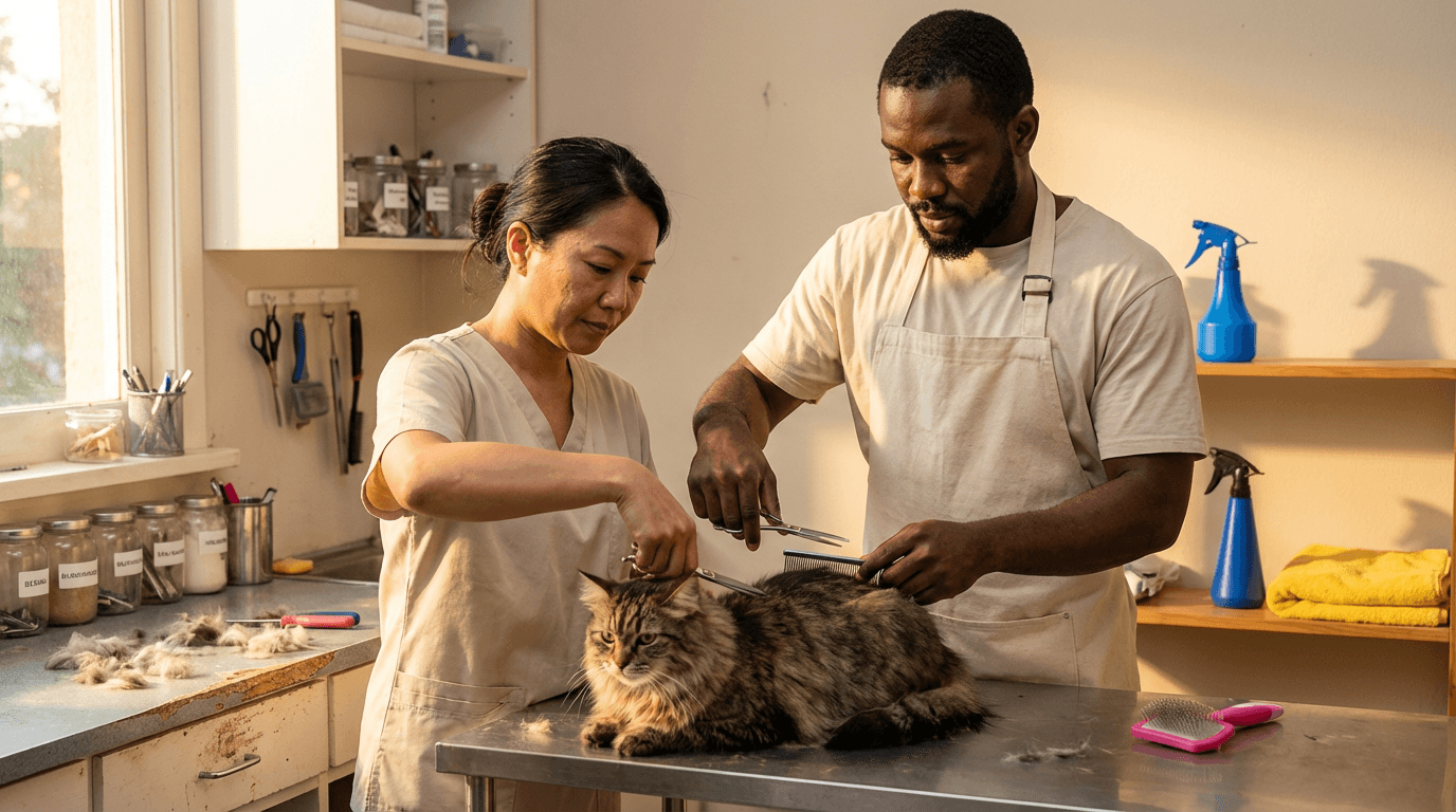 Cours de toilettage de chats