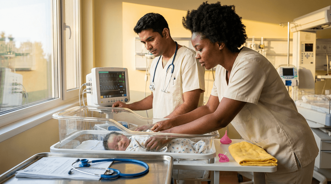 cours de soins infirmiers au nouveau-né