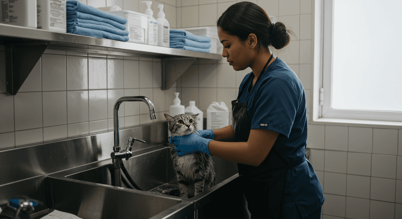 Curso de Protocolos práticos para banhos e manejo de felinos: segurança, ambiente e comunicação