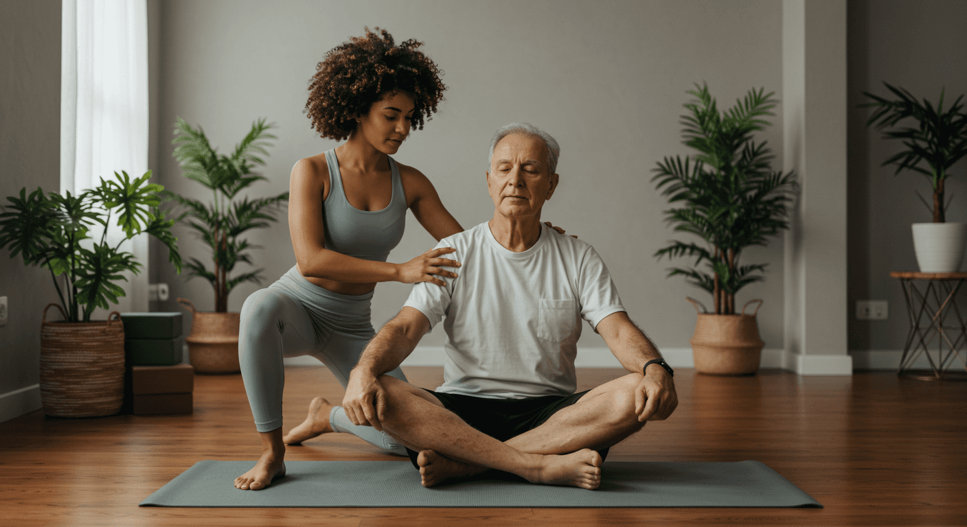 Curso de Yoga Adaptado para Idosos: Segurança, Planejamento e Motivação